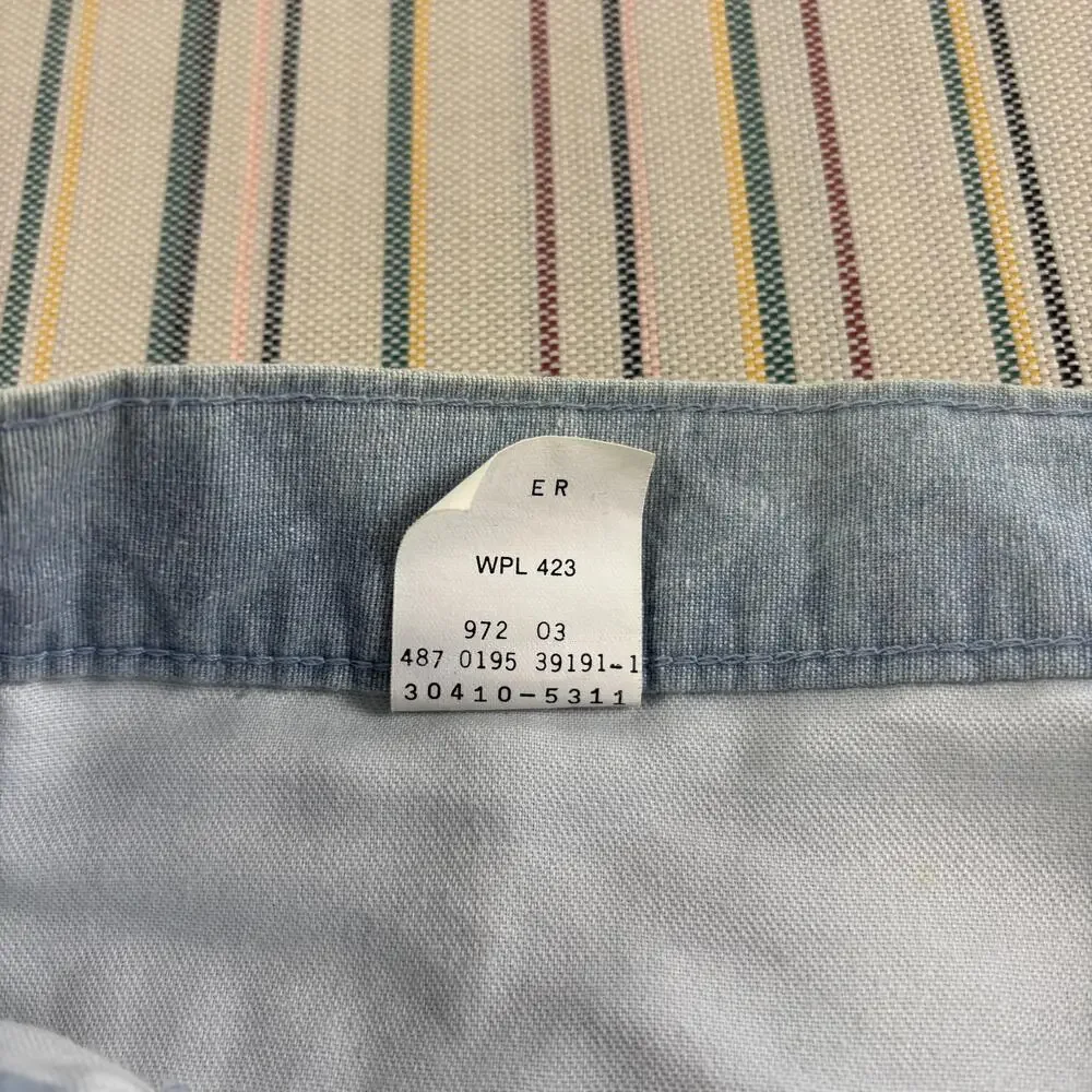 Vintage Dockers Shorts Mens 40 Blue Chino Pleated Relaxed Fit Cotton Summer NEW